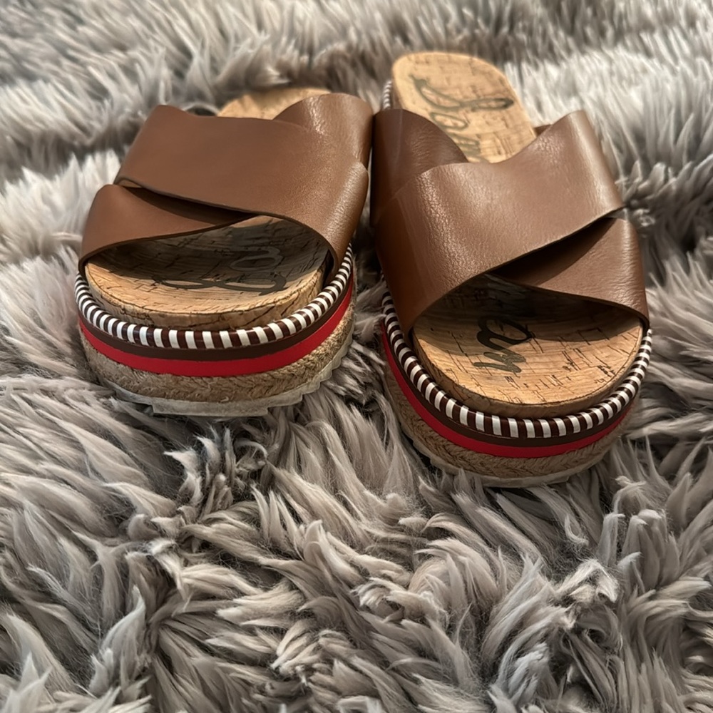 Brown Sam Edelman Leyton Espadrille Sandal. - Picture 3 of 9
